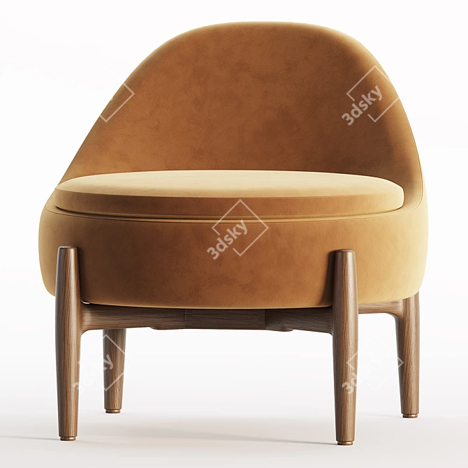 Minotti SENDAI Fabric Chair: Elegant & Contemporary 3D model image 5