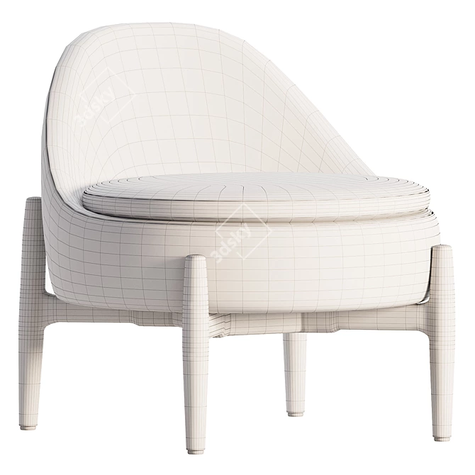 Minotti SENDAI Fabric Chair: Elegant & Contemporary 3D model image 6