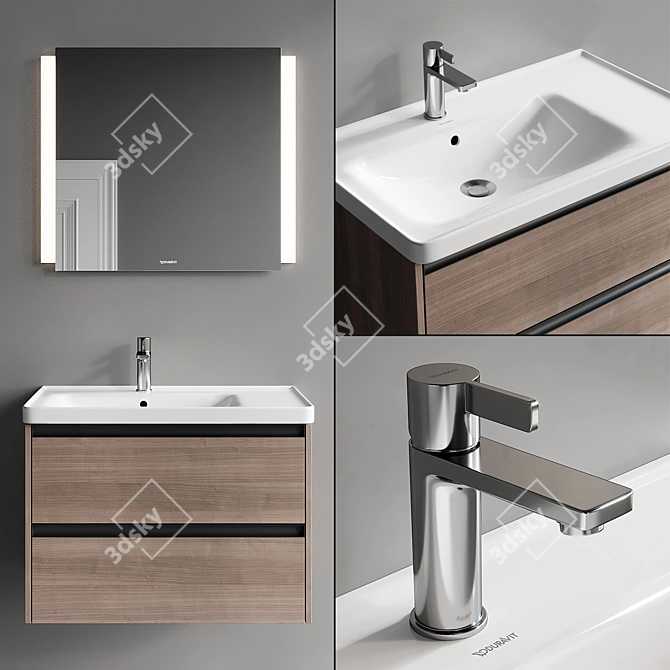 Ketho.2 Double Vanity Set 3D model image 1