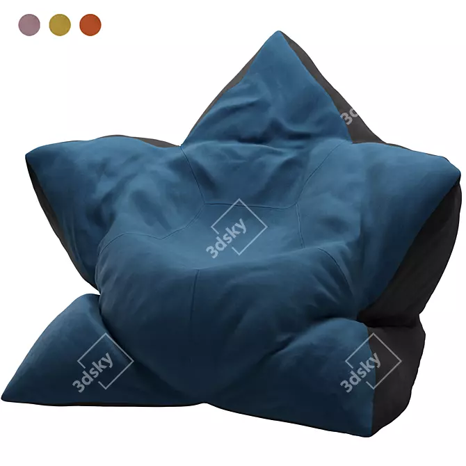 Rose Bean Bag Chair in Four Colors 3D model image 1