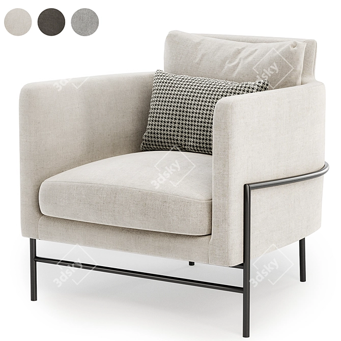 Elegant Aerin Armchair - Comfort Redefined 3D model image 1