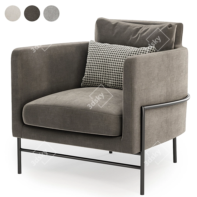 Elegant Aerin Armchair - Comfort Redefined 3D model image 2