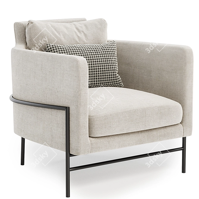 Elegant Aerin Armchair - Comfort Redefined 3D model image 4