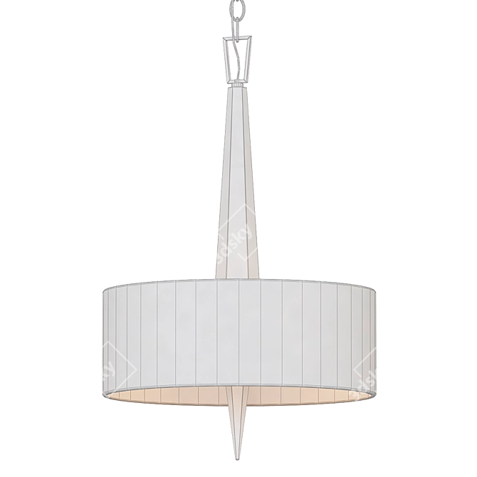 Gold 3-Light Chandelier: Beige Elegance"

(Russian Translation: "Золотая люстра с 3D model image 2