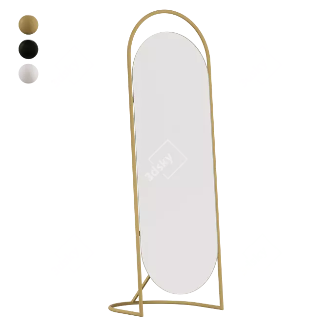 Elegant 50x139 cm Mirror 3D model image 1