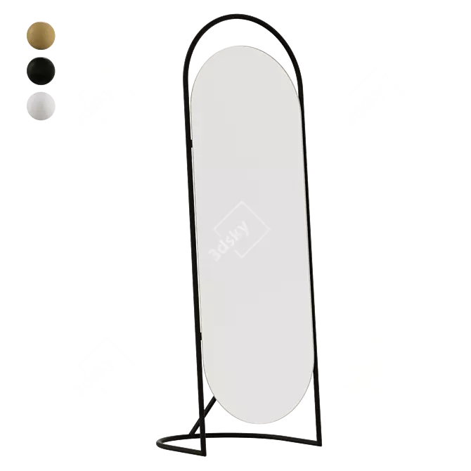 Elegant 50x139 cm Mirror 3D model image 2