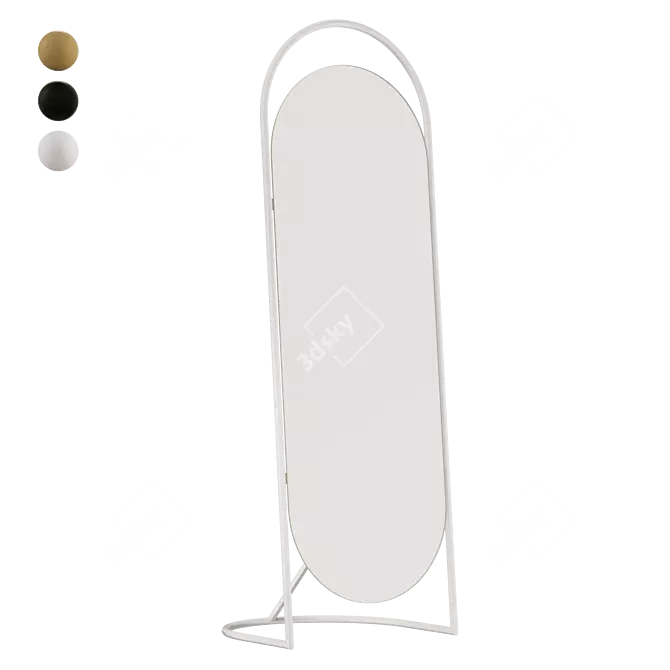 Elegant 50x139 cm Mirror 3D model image 3