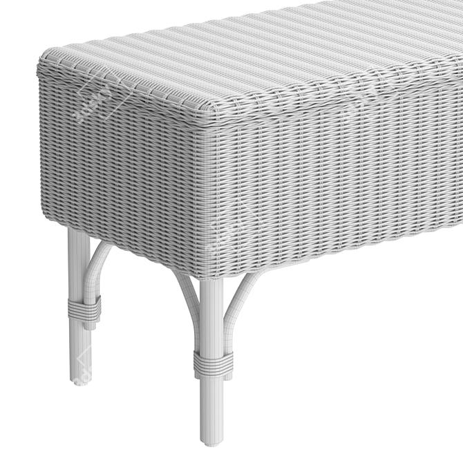 IKEA Handmade Rattan Storage Bench 3D model image 4