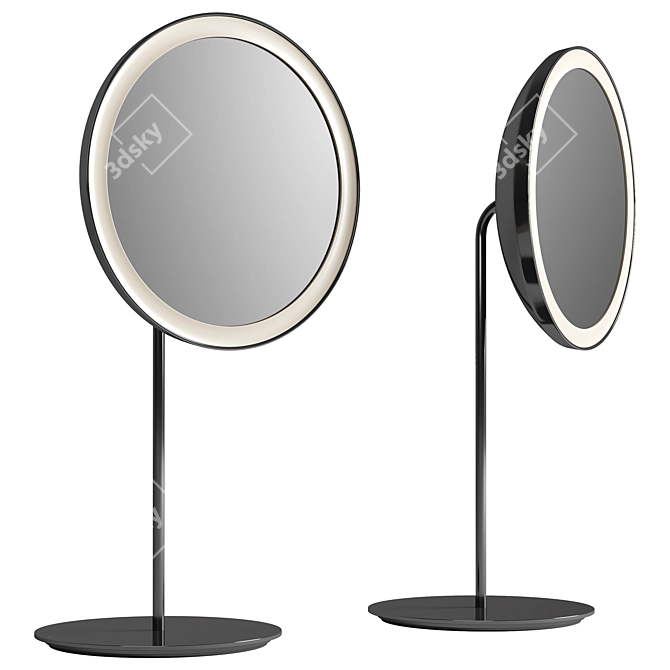 Round Magnifying Illuminated Cosmetic Mirror 3D model image 1