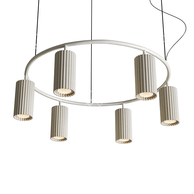 Modern Nordic 6-Light Chandelier 3D model image 1