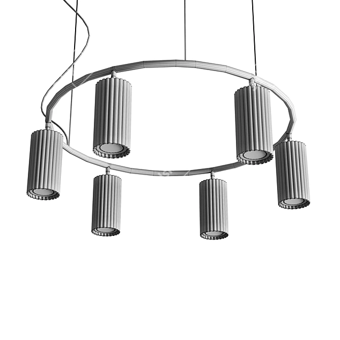 Modern Nordic 6-Light Chandelier 3D model image 4