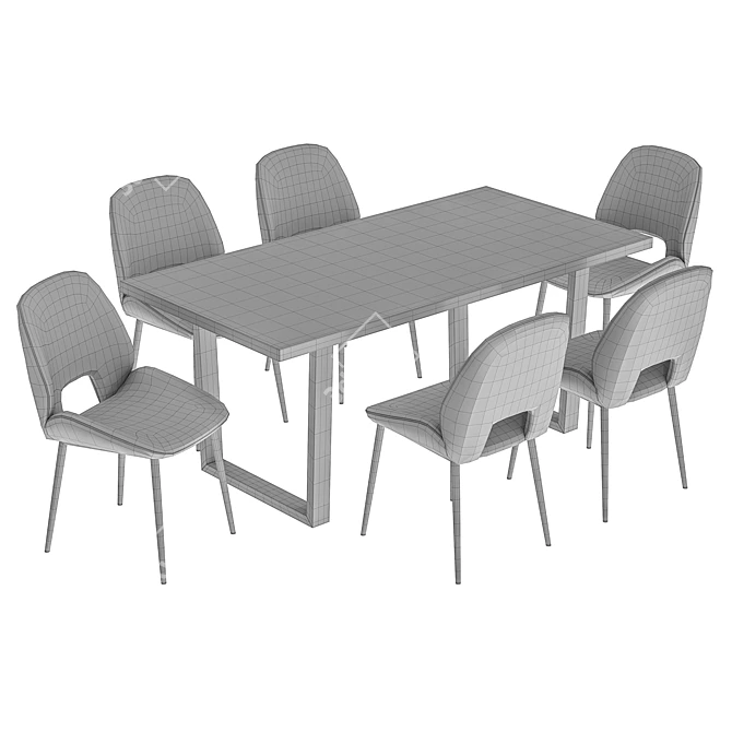 Modern Dining Chair and Table 3D model image 5