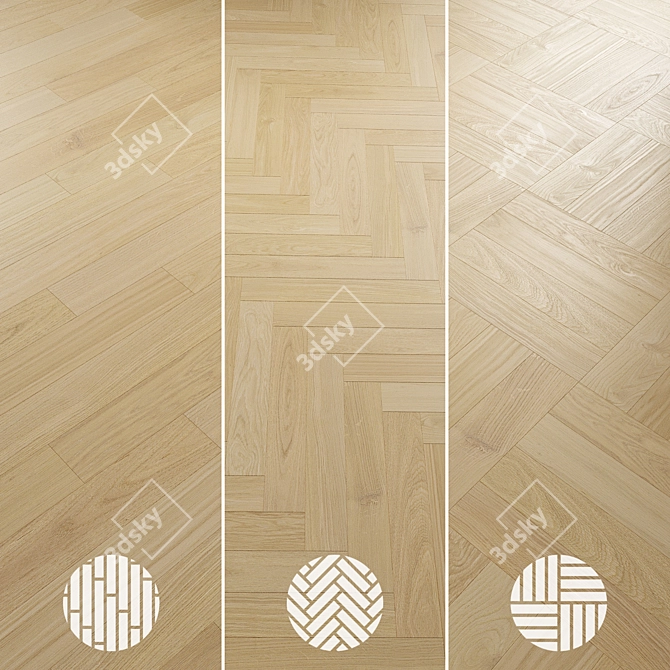  Oak Parquet Flooring Collection 3D model image 6