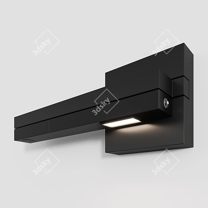 Modern Black LED Swing Arm Sconce 3D model image 1