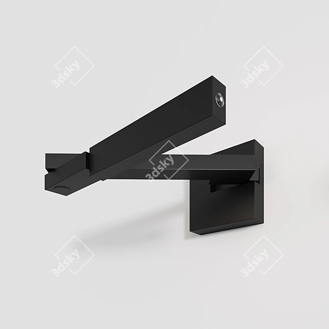 Modern Black LED Swing Arm Sconce 3D model image 2