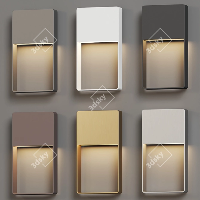 Contemporary Outdoor LED Wall Sconce 3D model image 4