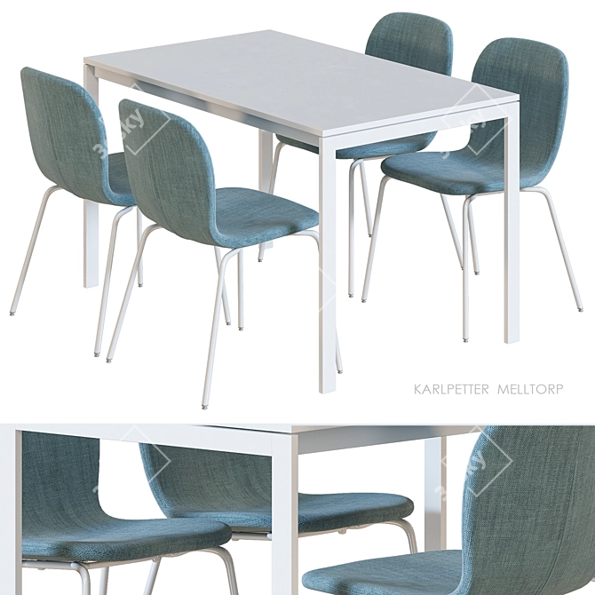 Sleek IKEA Table & Chair 3D model image 2