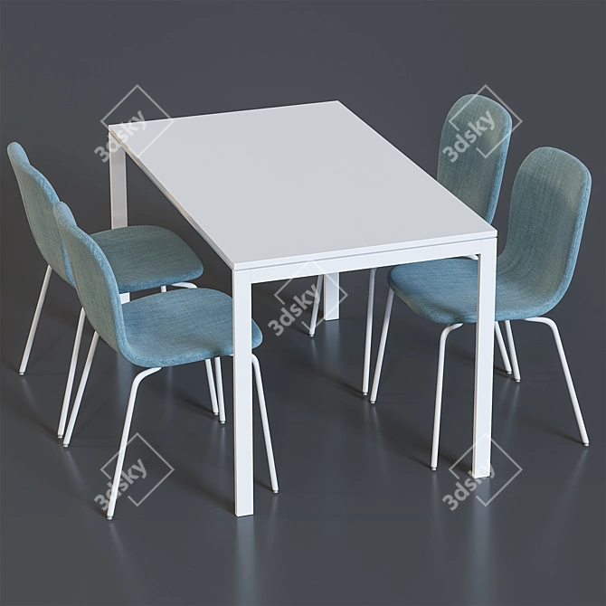 Sleek IKEA Table & Chair 3D model image 3