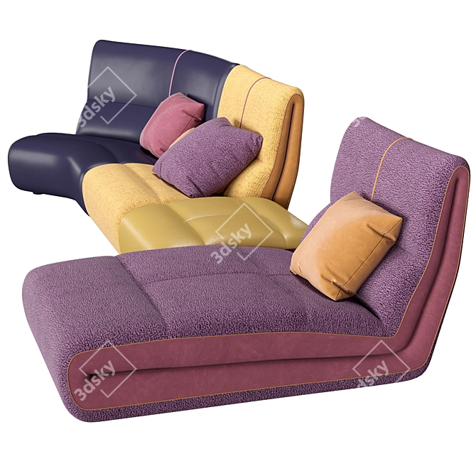 Modern Modular Pongo Sofa Set 3D model image 3