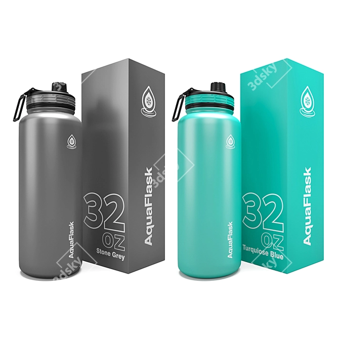 Premium Aqua Flask 32 Oz 3D model image 2