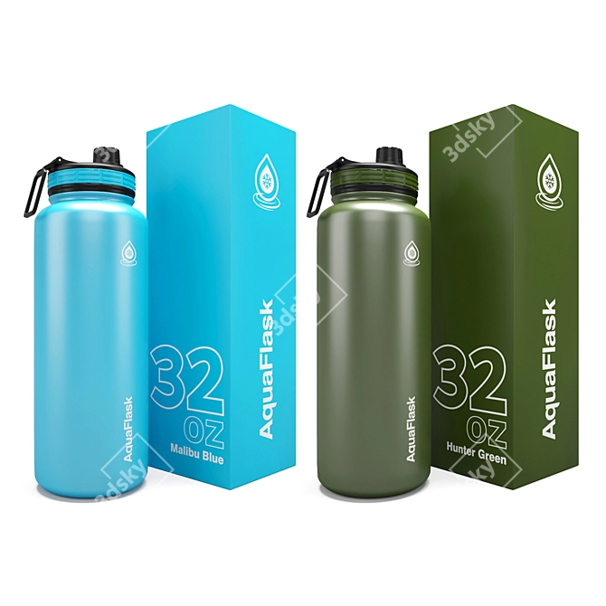 Premium Aqua Flask 32 Oz 3D model image 3