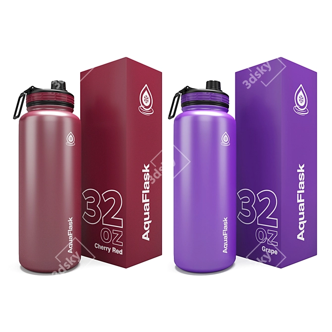 Premium Aqua Flask 32 Oz 3D model image 4