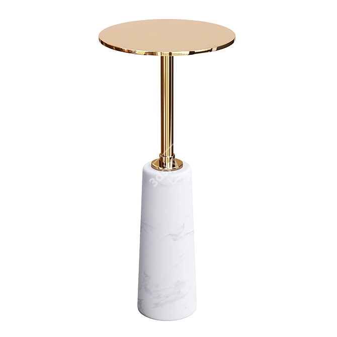 Modern Round Drink Table in White 3D model image 1