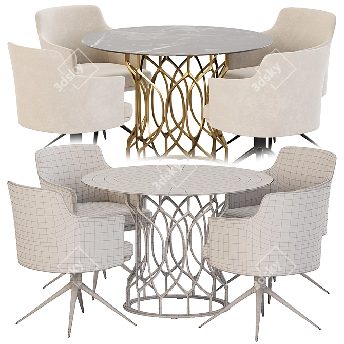 Modern Dining Set Collection InspireQ 3D model image 2