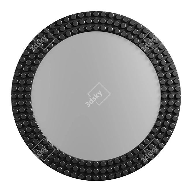 Modern Bronze Round Wall Mirror 3D model image 1