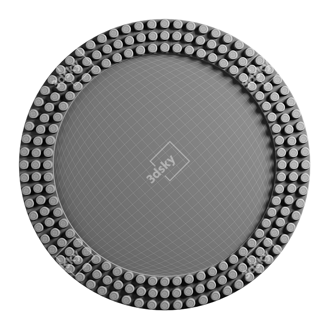 Modern Bronze Round Wall Mirror 3D model image 2