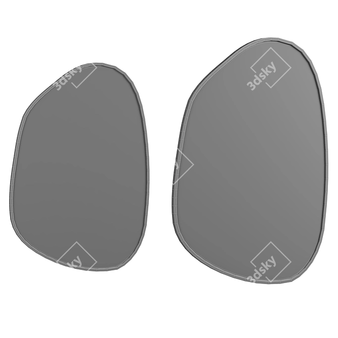 Elegant Asymmetrical Aesthetic Luxury Mirror 3D model image 2