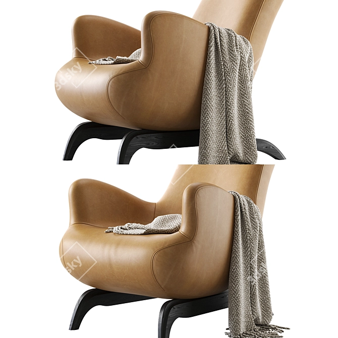 Zanotta Modern Armchair 3D Model 3D model image 6