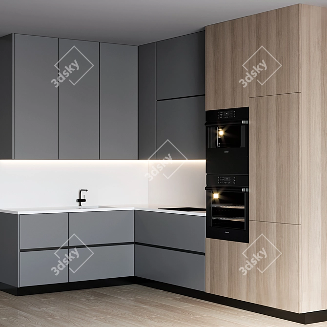 Russian Kitchen Design with Minimalist Style 3D model image 4