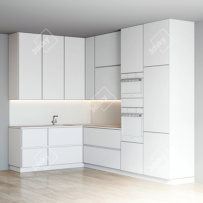 Russian Kitchen Design with Minimalist Style 3D model image 5