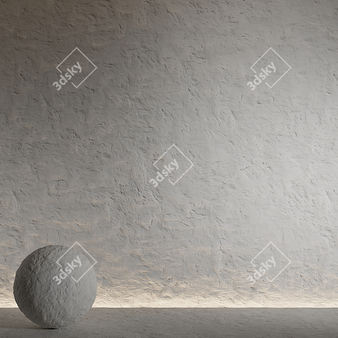 Seamless Decorative Plaster Material 3D model image 1