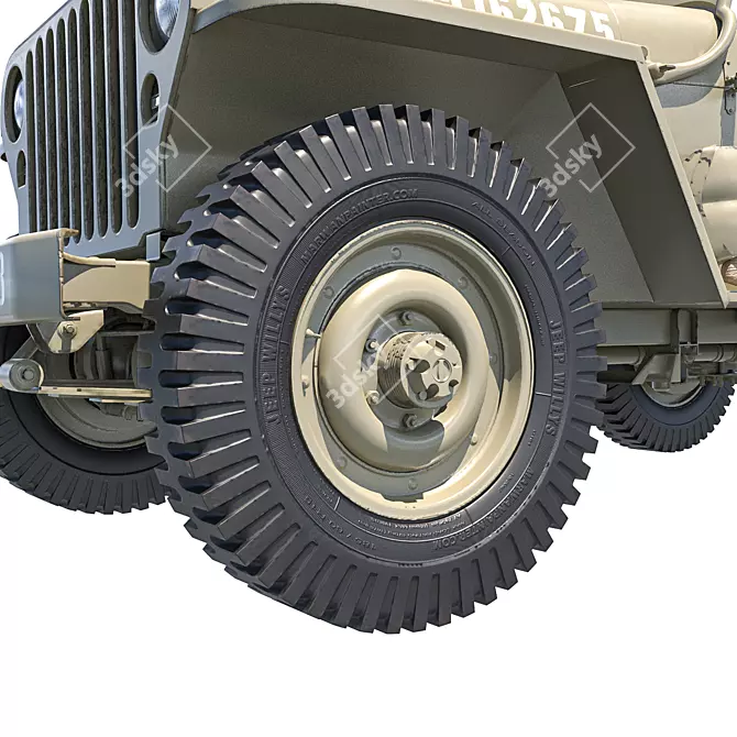  Jeep Willys MP 1942 Model 3D model image 5