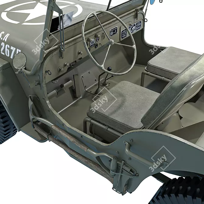  Jeep Willys MP 1942 Model 3D model image 6