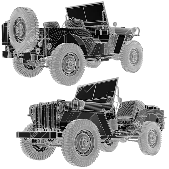  Jeep Willys MP 1942 Model 3D model image 7