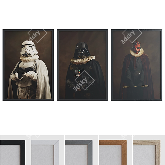 Star Wars Villains Portrait Frame Set 3D model image 1