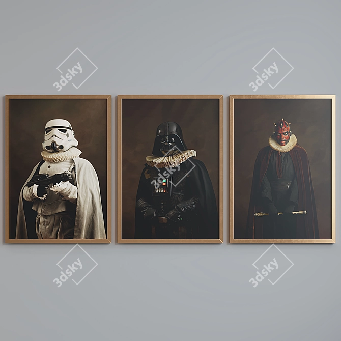 Star Wars Villains Portrait Frame Set 3D model image 3