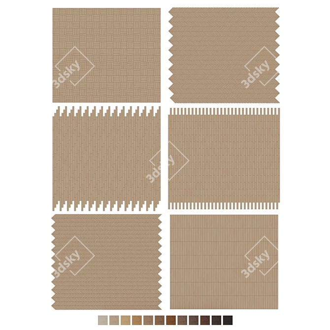 Oak Parquet Collection Bundle 3D model image 7