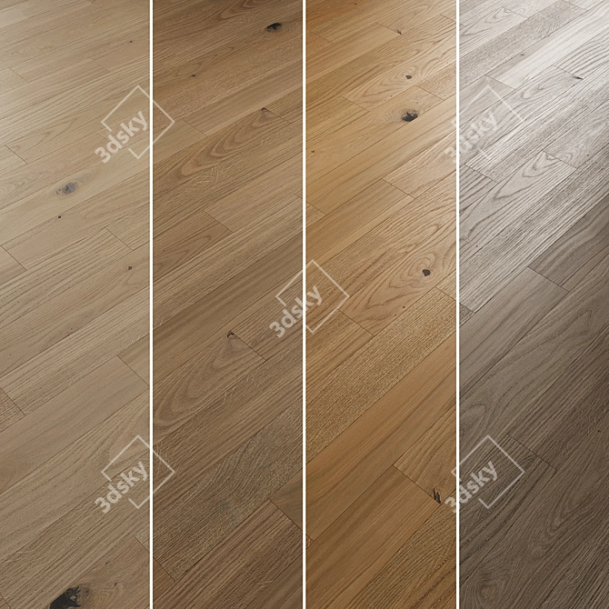 Oak Parquet Collection with 12 Tones 3D model image 3