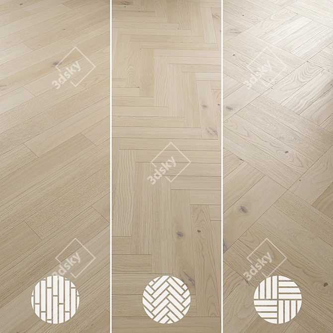 Oak Parquet Collection with 12 Tones 3D model image 5