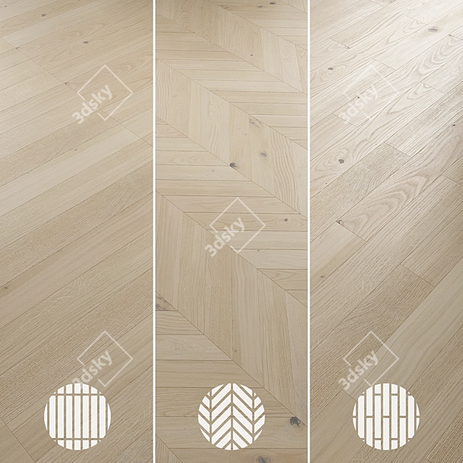 Oak Parquet Collection with 12 Tones 3D model image 6