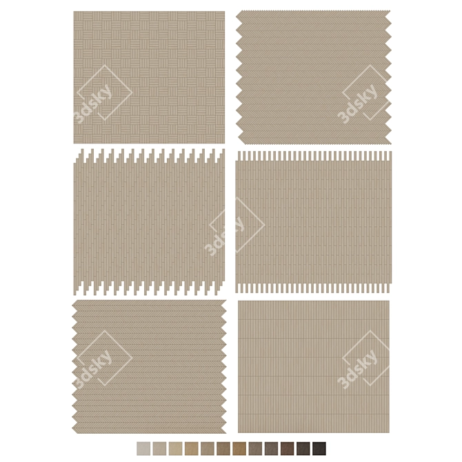 Oak Parquet Collection with 12 Tones 3D model image 7