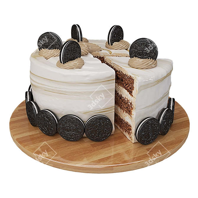 Delicious Oreo Cake 3D Model 3D model image 1