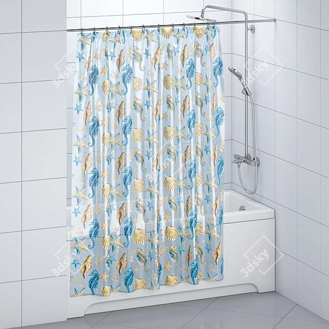 Bathroom Curtain Set 171 3D model image 19