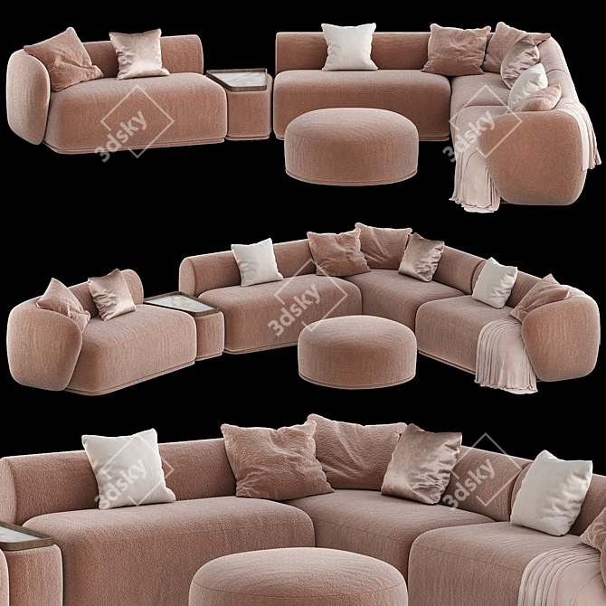 René Modern Sofa Set 3D 3D model image 2