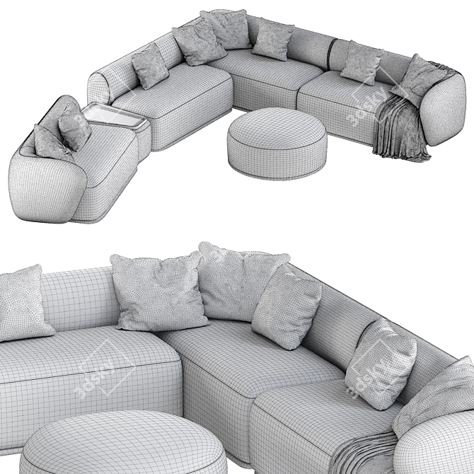 René Modern Sofa Set 3D 3D model image 3