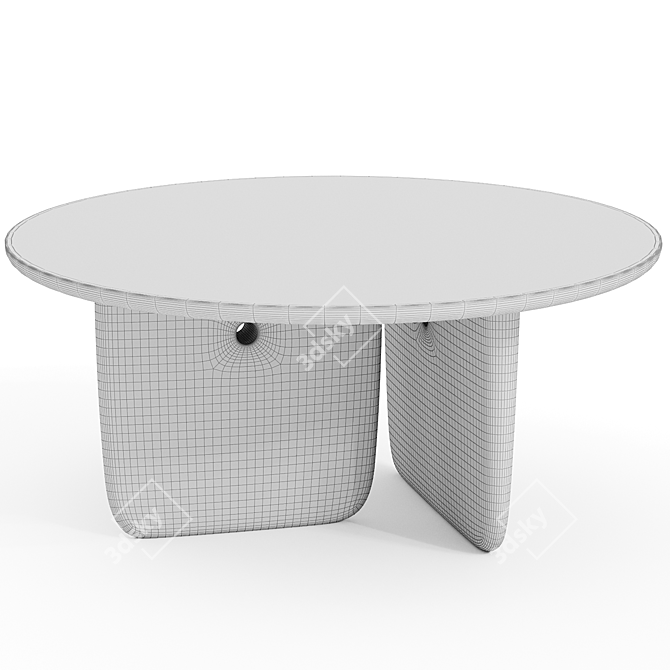 Minimalist Marble Tobi Ishi Table 3D model image 2